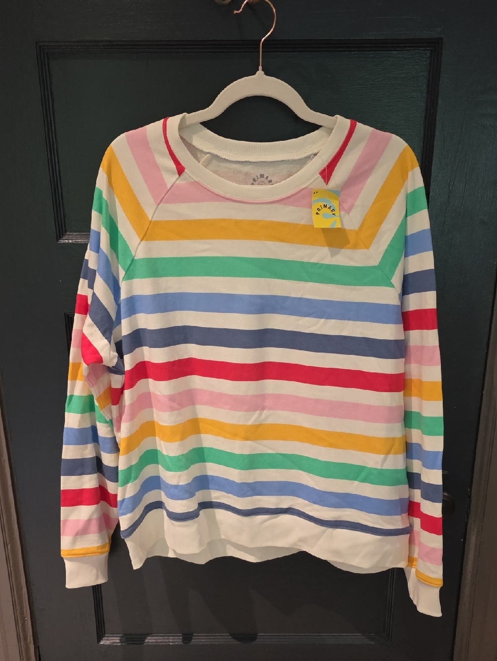 Primary Multicolor Striped Crew Neck Tee